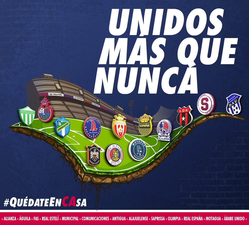 ArabeUnido_'s tweet photo. Un mismo equipo, un mismo objetivo. El equipo más grande de la historia. ¡Vamos Centroamérica! 🇬🇹🇸🇻🇭🇳🇳🇮🇨🇷🇵🇦@cdaguilaoficial @ldacr @CremasOficial @rcdespana @SaprissaOficial @Rojos_Municipal @AlianzaFC_sv @CDeportivoFAS @MOTAGUAcom @CDOlimpia @soyantiguagfc 

#QuedateEnCAsa https://t.co/smNlDvBgmd