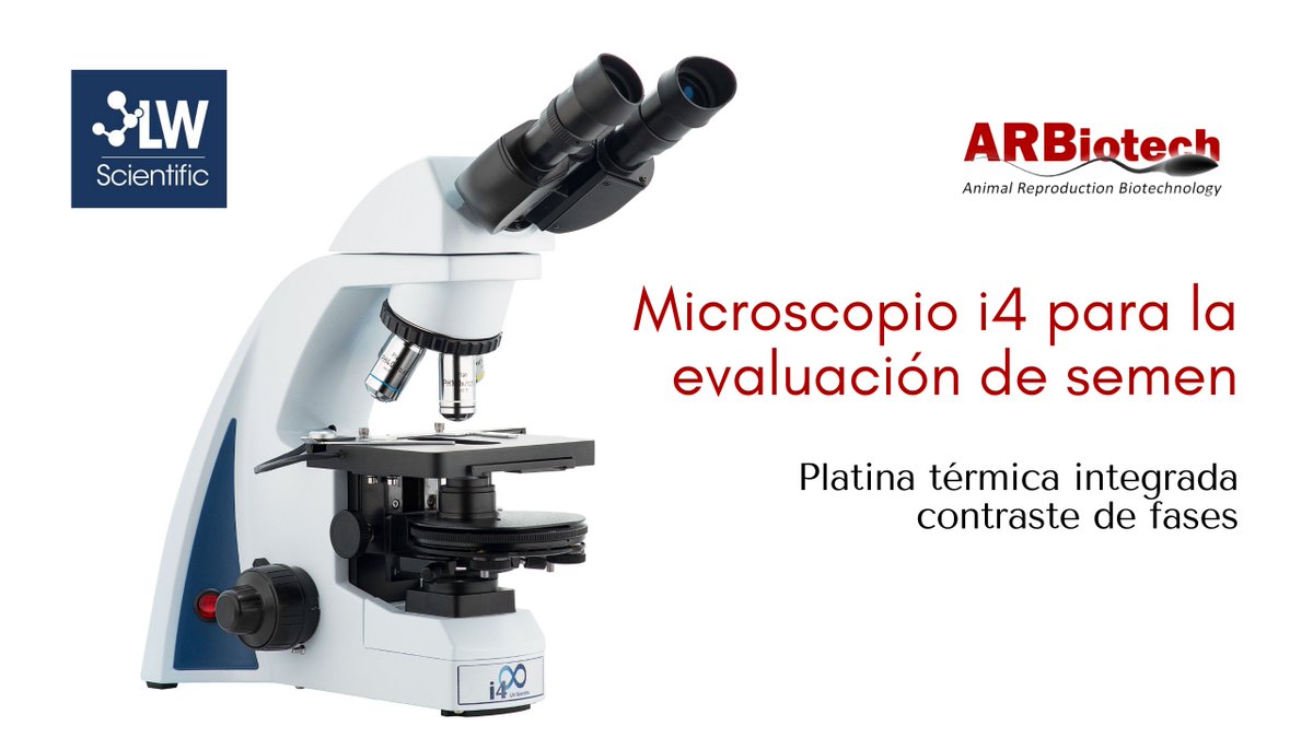 ARBiotech's tweet photo. El #Microscopio i4 #ContrasteDeFases para la evaluación de #Semen, con platina térmica integrada. Herramienta esencial para la evaluación detallada de #Motilidad, #Concentración, #Vitalidad y #Morfología #Espermática, de venta en @ARBiotech 

https://t.co/CKAIpvFCmB https://t.co/QEqcfXRfKz