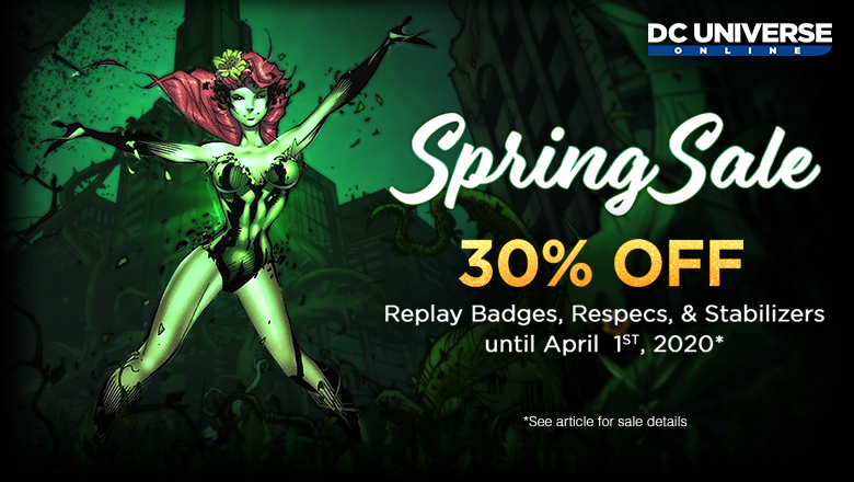 DCUO's tweet photo. The DCUO #SpringSale is on! Save 30% on the Marketplace's hottest items. https://t.co/N4ArM0UZ74 https://t.co/p5rA9XNvYP