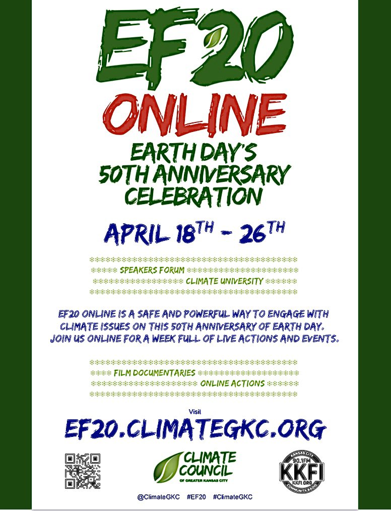 ClimateGKC's tweet photo. Registration for the 2020 Earth Festival Online is open!! 
Visit https://t.co/9rxwe1d8sr to find the full list of online events, choose the ones you want to virtually attend, and click the “Register Here” button to join!!! https://t.co/a3GcxAY5c9