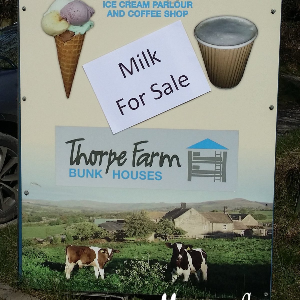 Our ice cream parlour is open 10am to 12 noon for Uber Fresh pasturised milk and pots of ice cream.