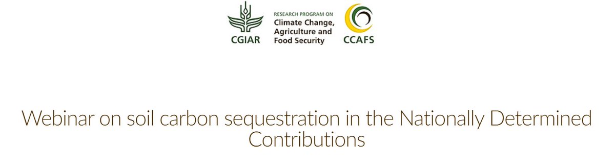 [WEBINAR] on Soil carbon in the NDCs, MRV of soil organic carbon under IPCC Guidelines and Country perspectives

Presented by <a href="/CGIARclimate/">CGIAR Climate Action</a> and <a href="/4per1000/">4p1000initiative</a> 
Wednesday 22 April 2020 at 13.00 GMT

Register now! register.gotowebinar.com/register/45887…