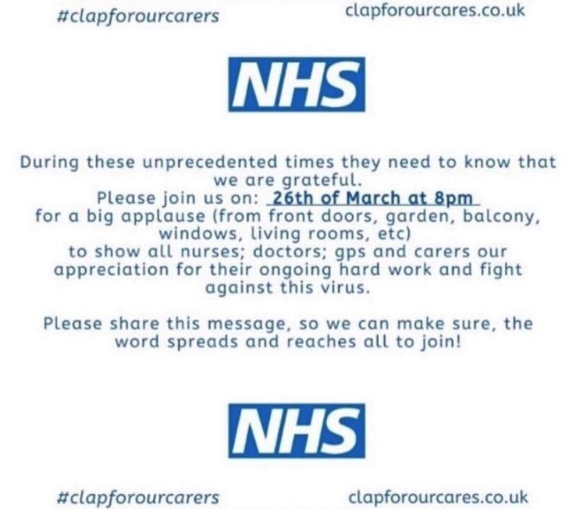mindshare_uk's tweet photo. We’re proud to be joining the nation at 8pm for #ClapForOurCarers. Following the national call to arms, our clients @KFC_UKI, @KCCorp, @marksandspencer and @TKMaxx_UK, will join @Channel4 in celebrating our amazing @NHSuk Staff in their own way during the 8pm @Channel4News https://t.co/hqliapHAsk