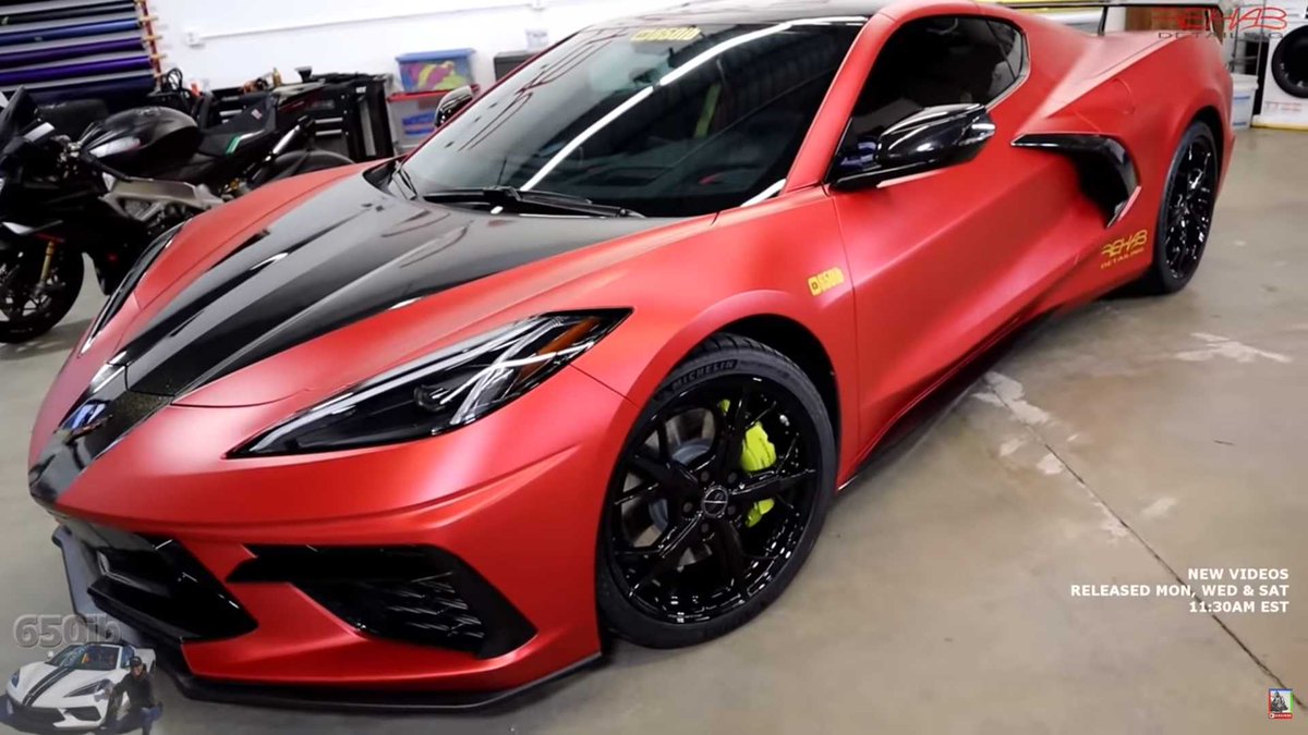 24wheel News Auf Twitter Corvette C8 Custom Wrapped With Red