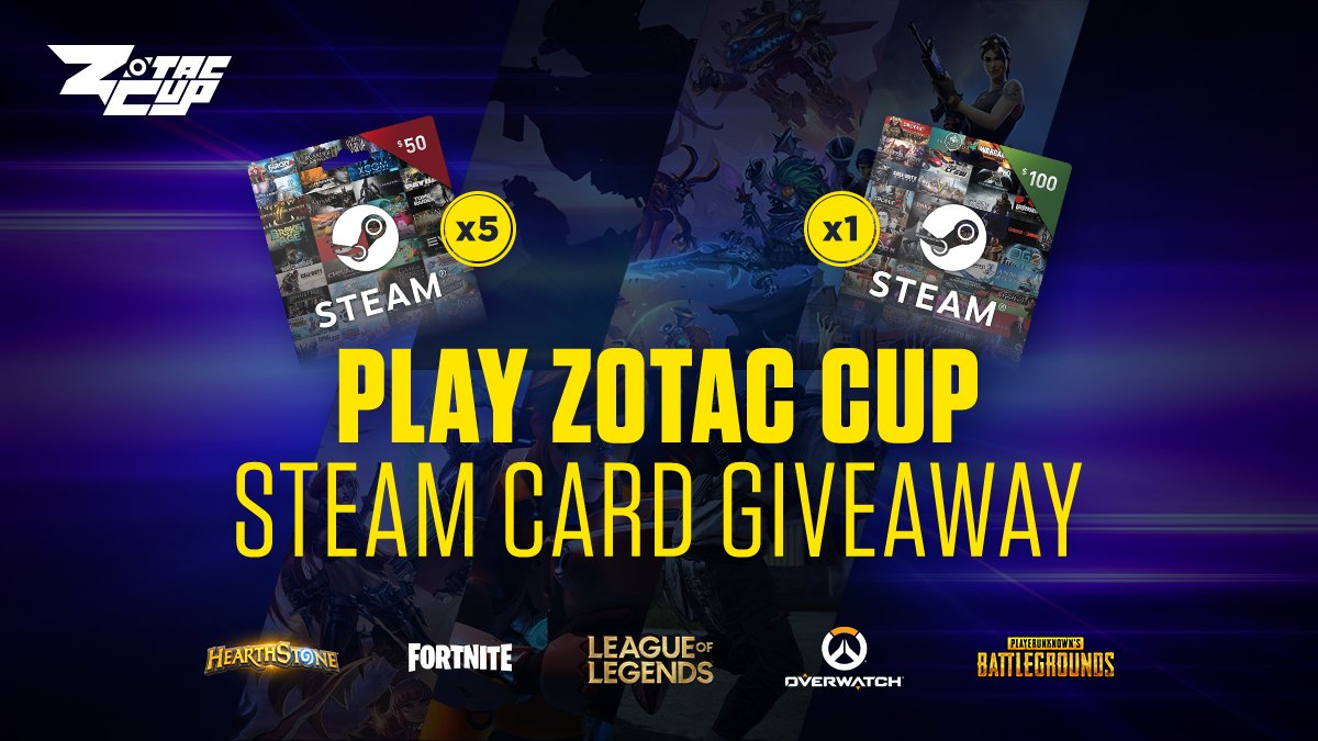 ZotacCup's tweet photo. Love online gaming? Competing aginst others? Waiting for the next Steam Store game deal? Then you're going to love this!

PLAY ZOTAC CUP STEAM CARD GIVEAWAY 

Play competitively, earn points to redeem for prizing in the ZOTAC CUP Loyalty Program

🕹️https://t.co/dLaEMpYR85 https://t.co/bLb03kwhvM