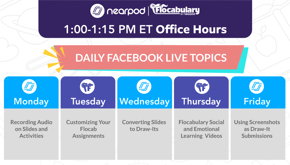 BrianRSmithSr's tweet photo. If you are using @nearpod and/or @Flocabulary during your #HomeBaselearning opportunities, then make sure you check out the daily Tips and Tricks on Facebook LIVE.
Missed yesterday's T&T, check it out here: https://t.co/yeK2LDg6BY
#distancelearning #remotelearning https://t.co/u1cd7VyZRR
