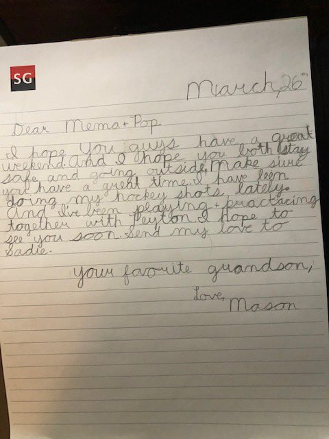 MsPoliti's tweet photo. Today we used our afternoon to write friendly letters. Some wrote to grandparents they miss, some wrote to police, and some wrote to friends! I loved reading all the letters &amp; hope they bring joy to those who they were written to. 😊 Thanks @MPCrudele for the idea! #weareMPSD https://t.co/ZhQw6Sibc3