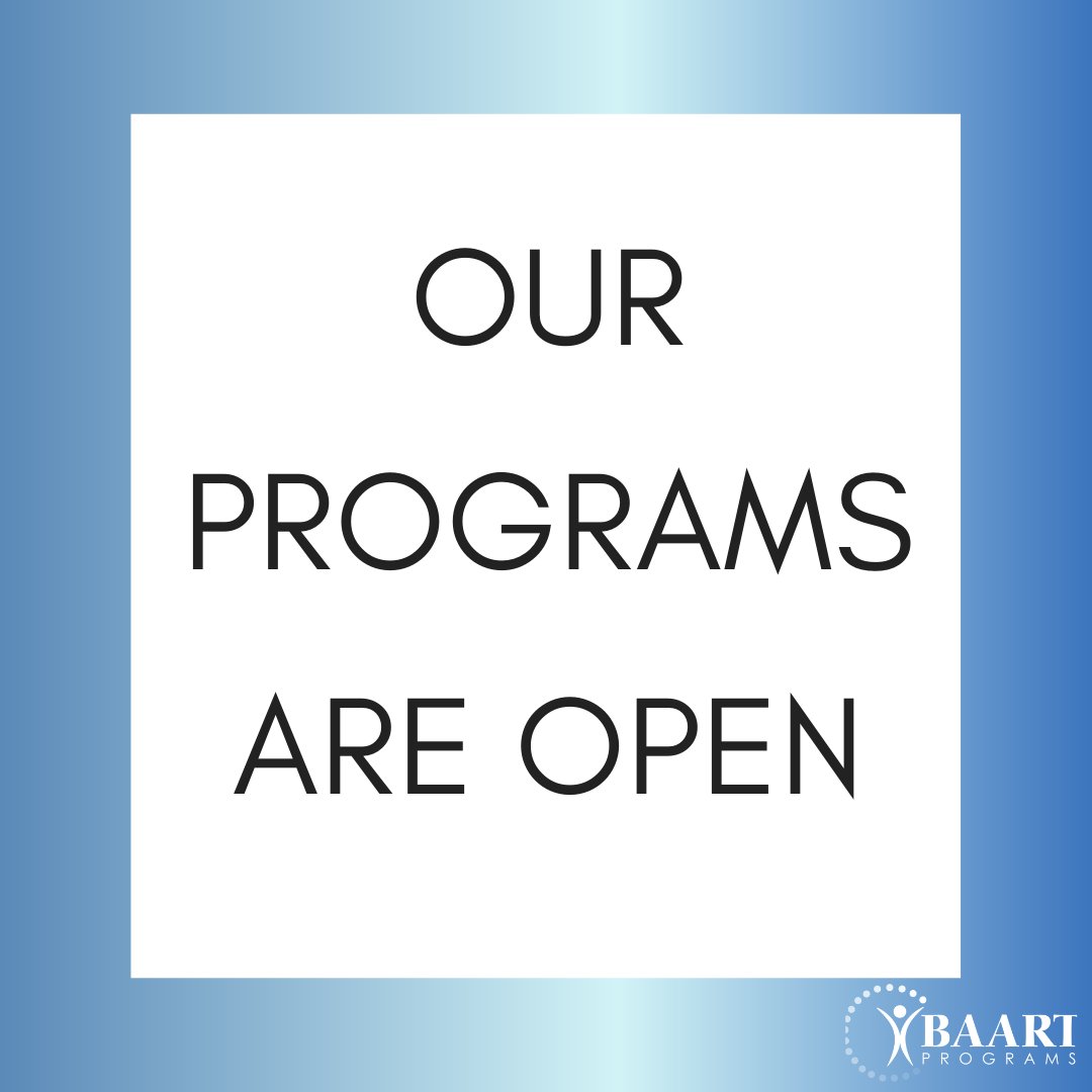 BAART Programs continues to serve patients in accordance with CDC, Federal and State Guidelines, putting the health and safety of our patients first.