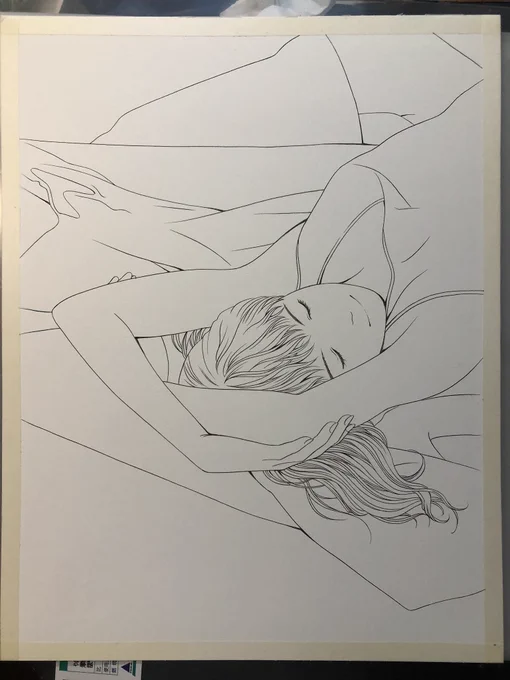三十年前に描いたブラインドから漏れる光の中でうたた寝する千夜ちゃん(ナインティーンの二巻表紙)を、今の絵&amp;技法でリメイクしてみようと思う。さてさてどうなる事やら。 