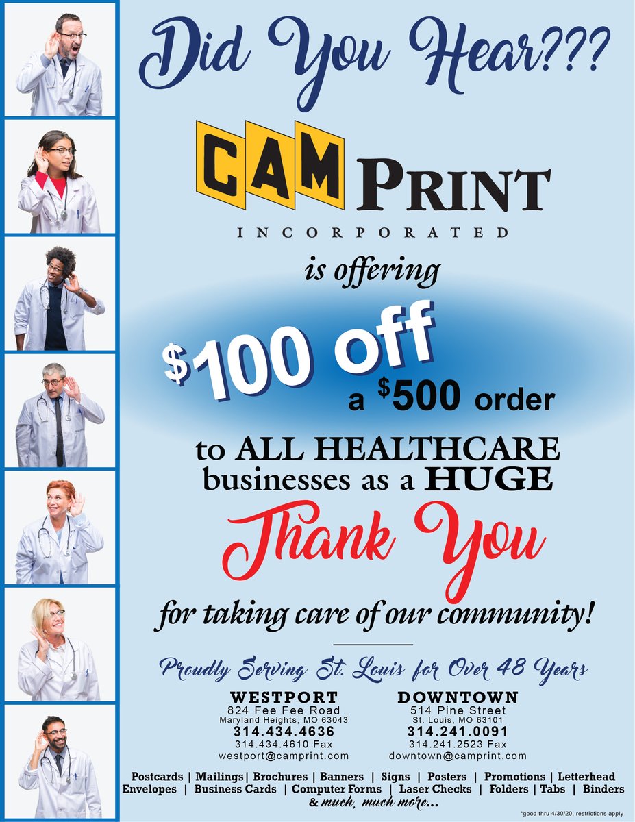 CAMPrintInc's tweet image. #ThankYouHealthCareWorkers #COVID19 #Doctors #DoctorsOnlyPressConferences #NursesCOVID19 #Nursing #NurseStrong #HealthcareHeroes #HealthCareWorkers