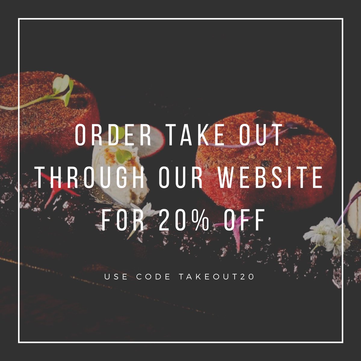 Doing your part to #FlattenTheCurve? You deserve some incredible take out. Order through our website bit.ly/2UzkDFy and get 20% off! #StayHome #dcstrong