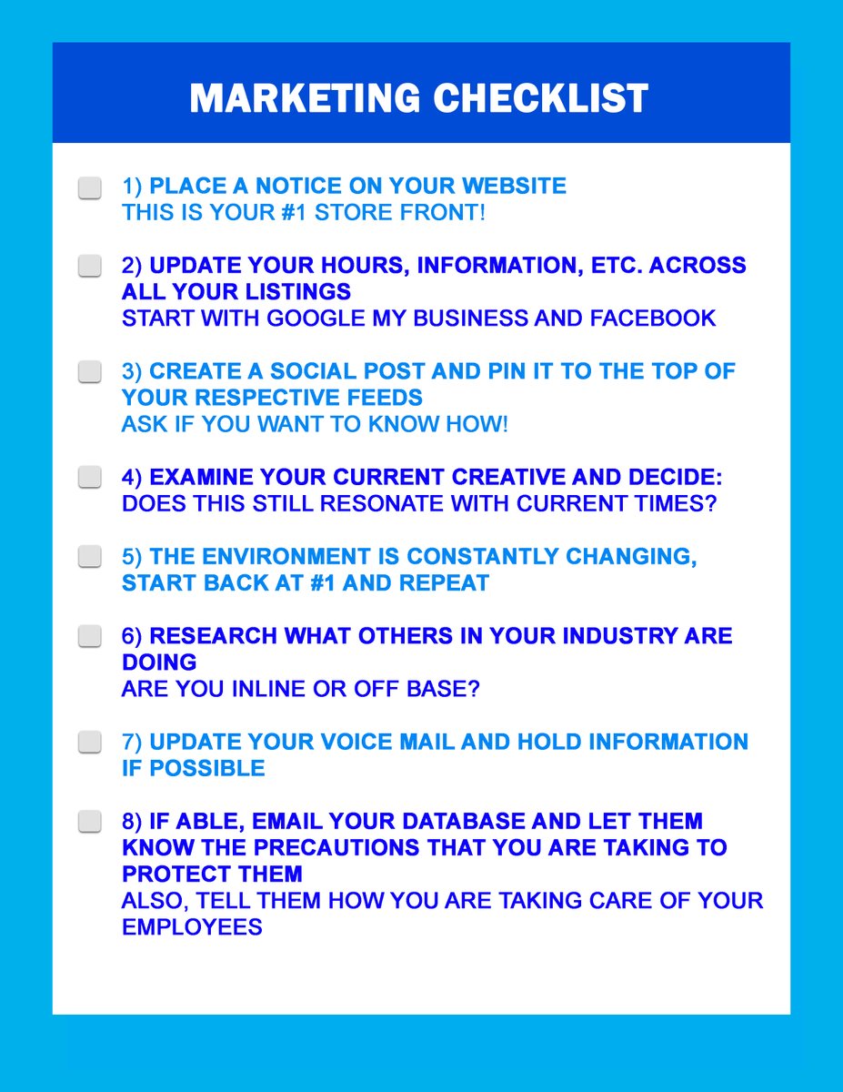 CMG ATL's Covid 19 Marketing Checklist.