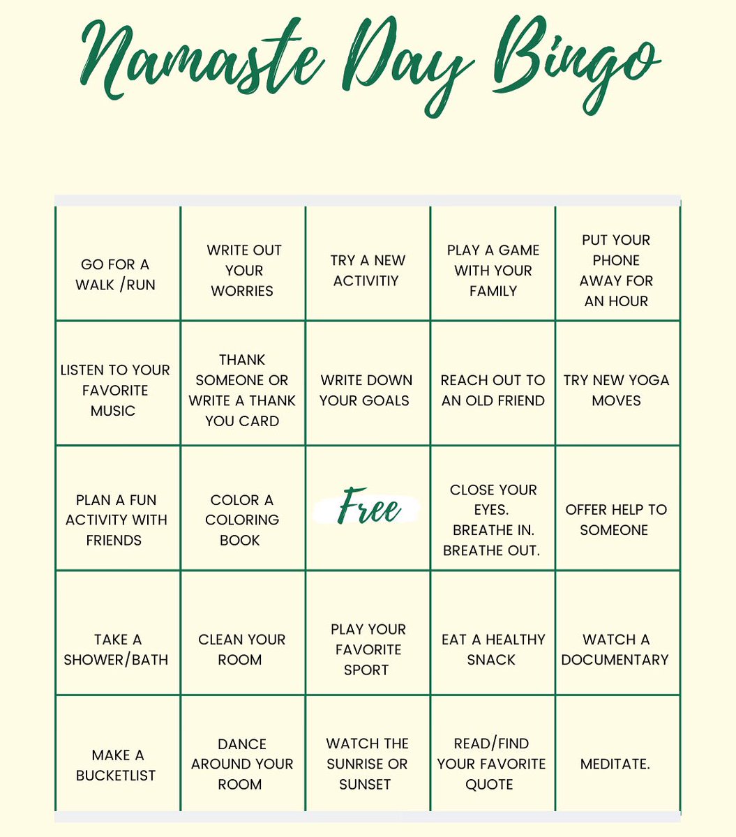 NAMASTE BINGO SHEET! 🧘‍♀️💪🌍
Post this (tagging us and @duxclipsports) and cross off the different activities that you’ve done today!! FIRST ONE TO BINGO GETS RECOGNITION ON OUR PAGE AND IN THE CLIPPER 😲🌸⭐️🧘‍♂️
#NamaSTAYathome