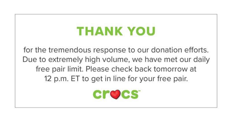 free crocs for cnas