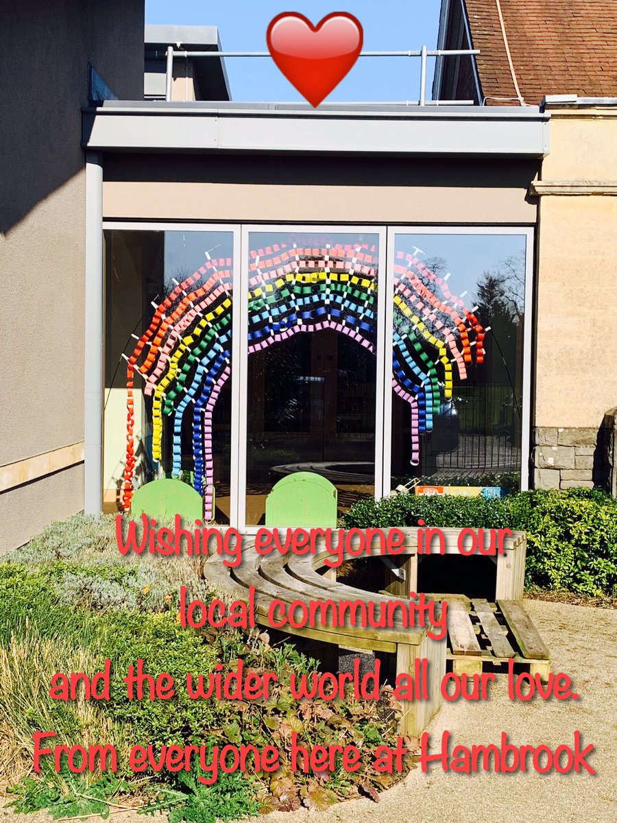 HambrookSchool's tweet photo. The few children we had in school yesterday worked extremely hard to help send out some positive vibes to everyone who walks/travels past the school #drawarainbow #rainbowwindows #rainbowsinwindows #rainbowtrailuk #coronavirus #BeSafeStayHome https://t.co/QPLYbJU38U