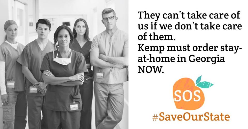 TriciaGephardt's tweet photo. @BrianKempGA - PLEASE order all Georgia to Stay Home NOW to save lives. #AskGovKemp #COVID19 #gapol #SaveThePeople #SaveTheGrandparents #GuardTheGrands #SaveLivesNotMoney #GreedKills #NotDying4WallStreet #NotDying4Kemp #CourageAgainstCOVID https://t.co/uOqxbUEiIF