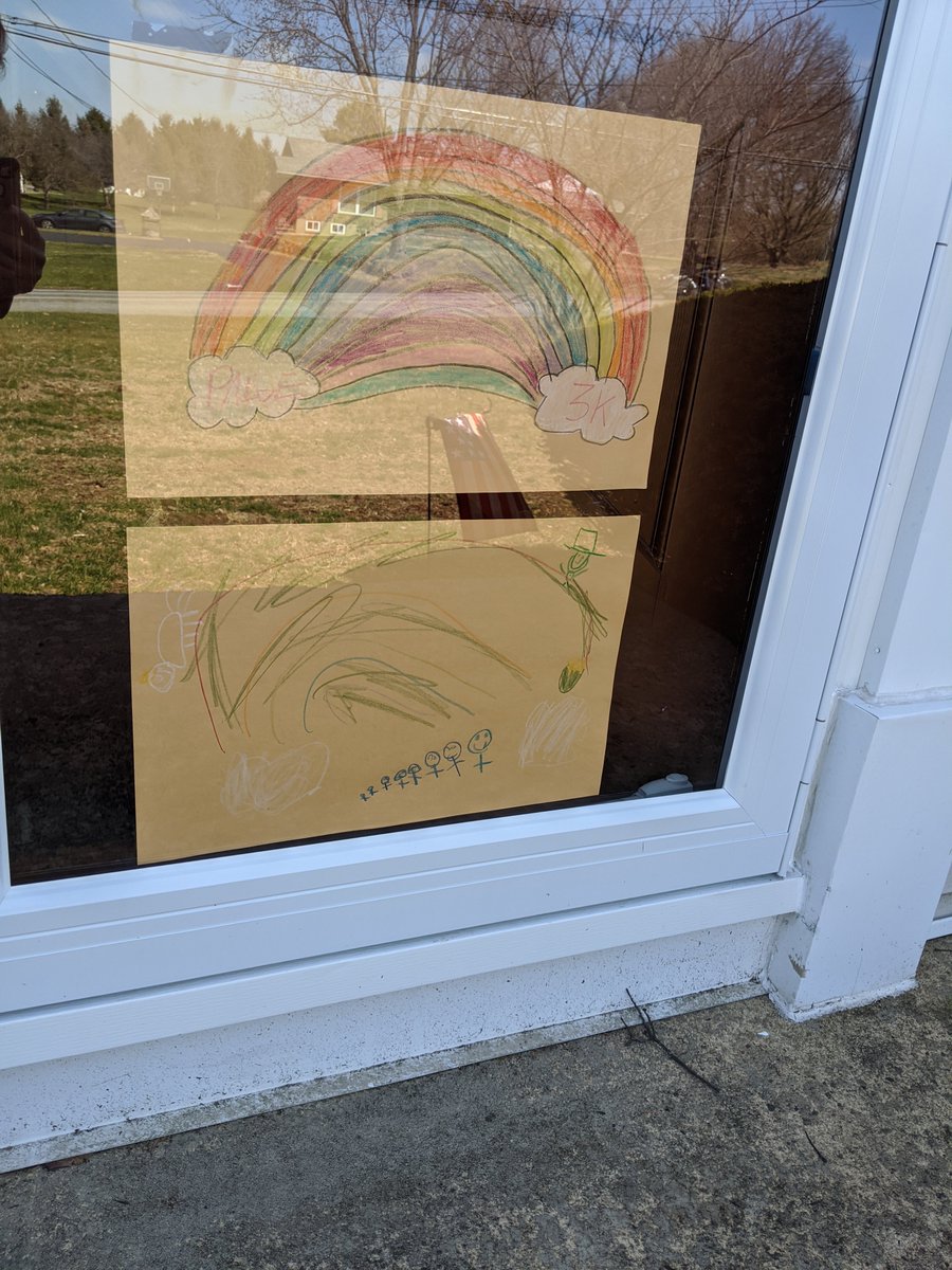 MadlingerFRSD's tweet photo. Rainbows in our window to help spread some cheer to those passing by.

#rainbowsinwindows #atsd #ldw #distancelearning  @atsdnj https://t.co/cBBo11QQOA