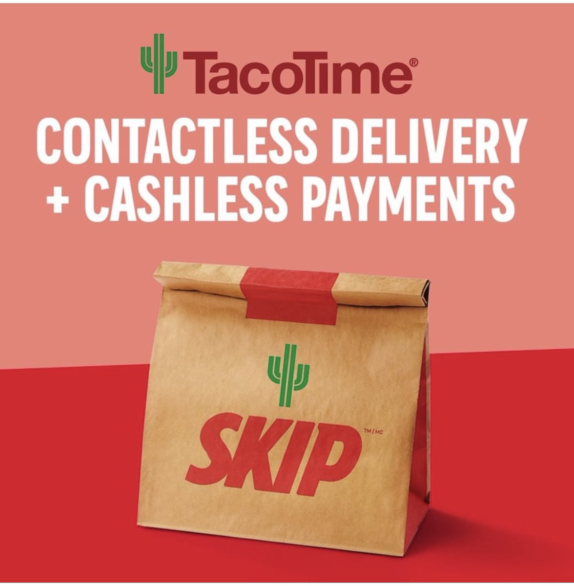 We continue to be committed to acting responsibly with your health and safety in mind. Contact less Delivery through our Skip delivery partner lets you enjoy food from Taco Time with confidence. Learn more: skipthedishes.com/coronavirus-up…