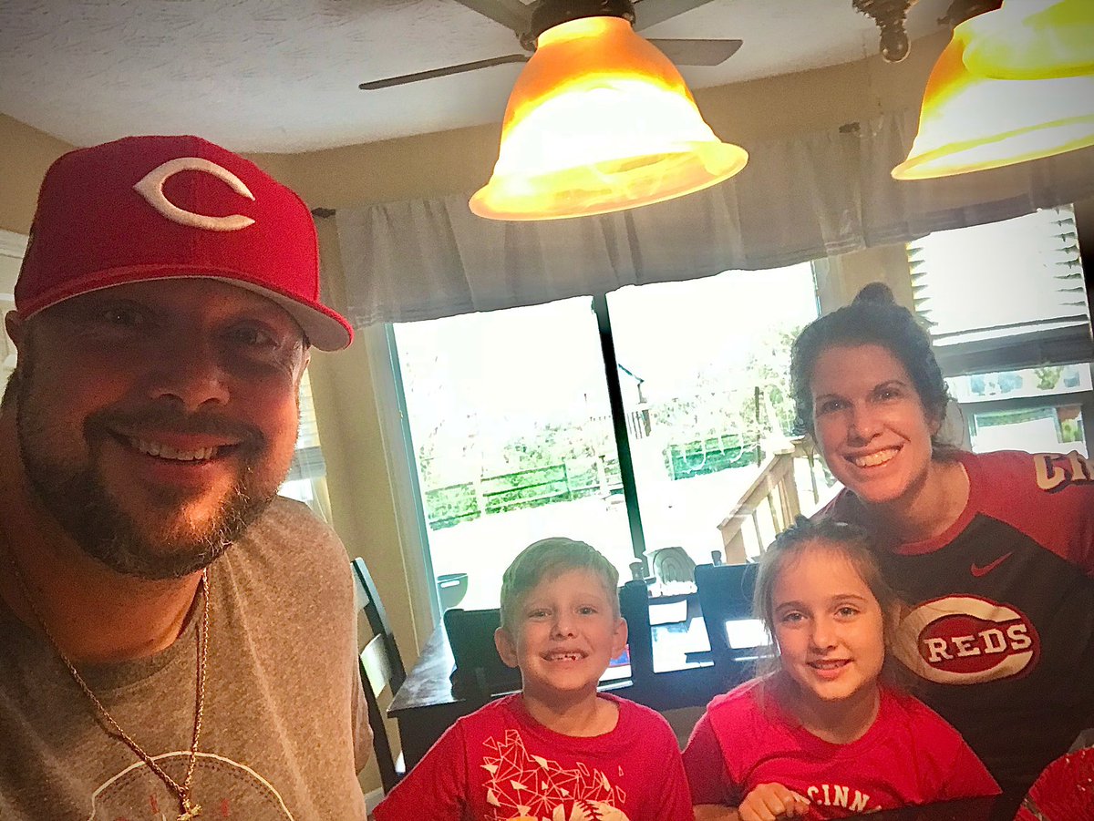 samatti2010's tweet photo. Celebrating #Redsopeningdayathome it’s a tradition in the Mattingly house! Without Reds Opening Day 2009, there would be no Mattingly house!! @JohnMattingly23 #foundloveonopeningday ⚾️❤️❤️ https://t.co/SuJ9JCfsmH