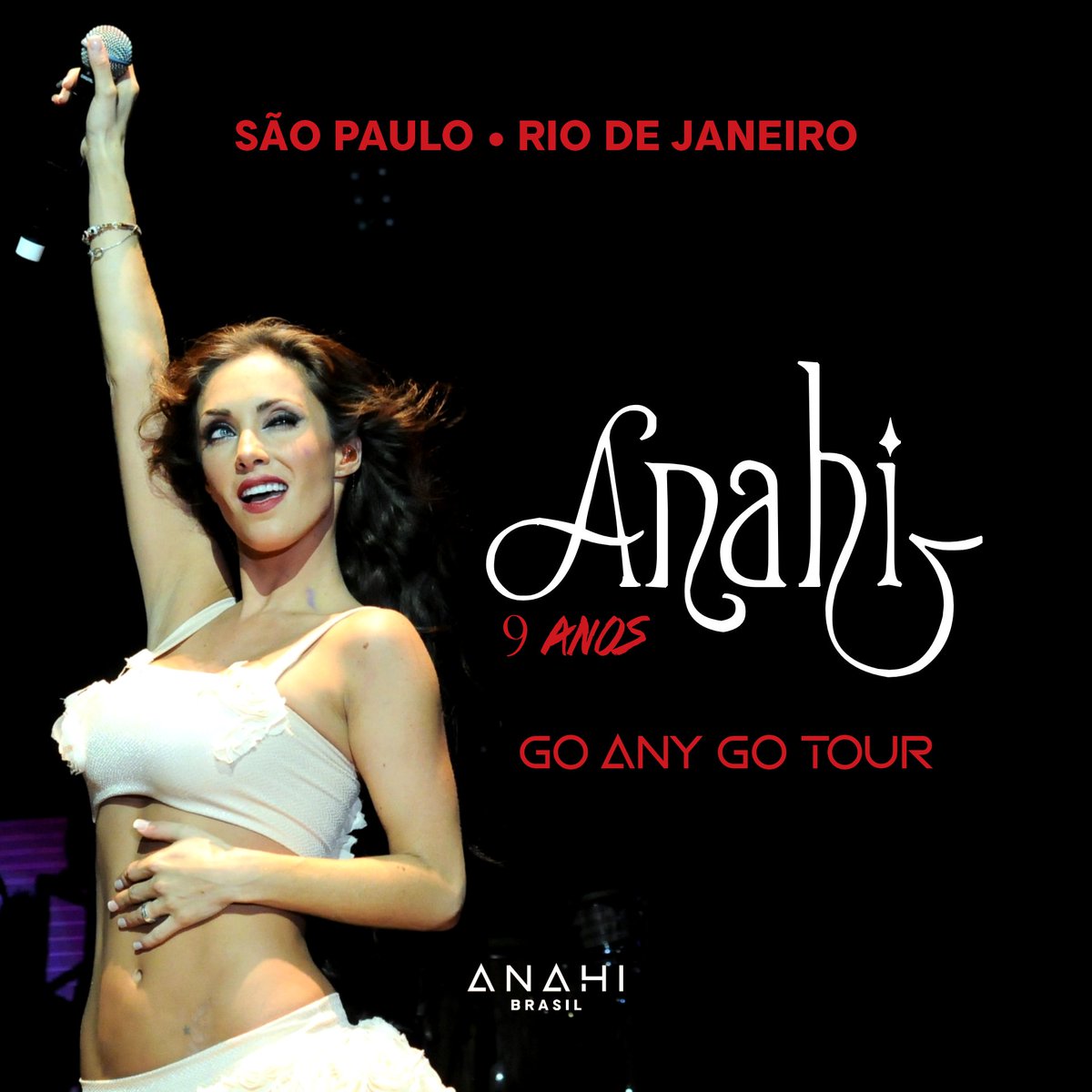 AnahiBrasil's tweet photo. Há 9 anos, @Anahi realizava no Brasil a terceira e última fase da turnê #MDWT intitulada #GoAnyGo, com as participações de @christiancha, @NoelSchajris e Carlos Peña. https://t.co/v26nq39bcN