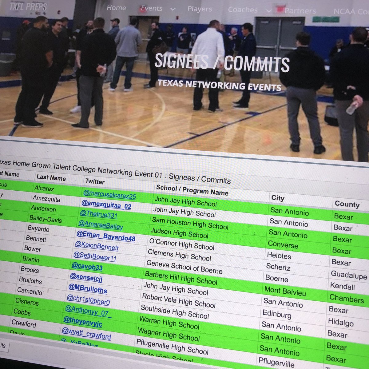 txflpreps's tweet photo. YEAR 1οΈβ£ #TXFLPREPS
Check out the post event success from our Inaugural Texas Home Grown Talent College Networking Event in partnership with @SamuelClemensHS @ClemensBuffsFB program. Still more work being done behind the scenes.
π https://t.co/uhFdkIflHR
#RecruitTexas https://t.co/ssLCSmkckw