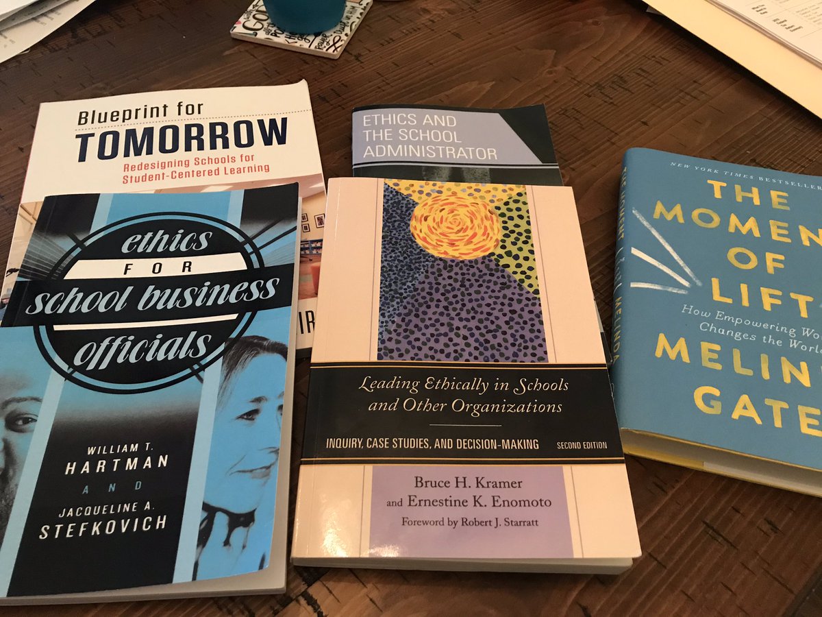 Current reading - textbooks on ethics and facilities...last semester to a Masters Degree! (books on the left) A good book to read-on the right! #LPvirtualspiritweek