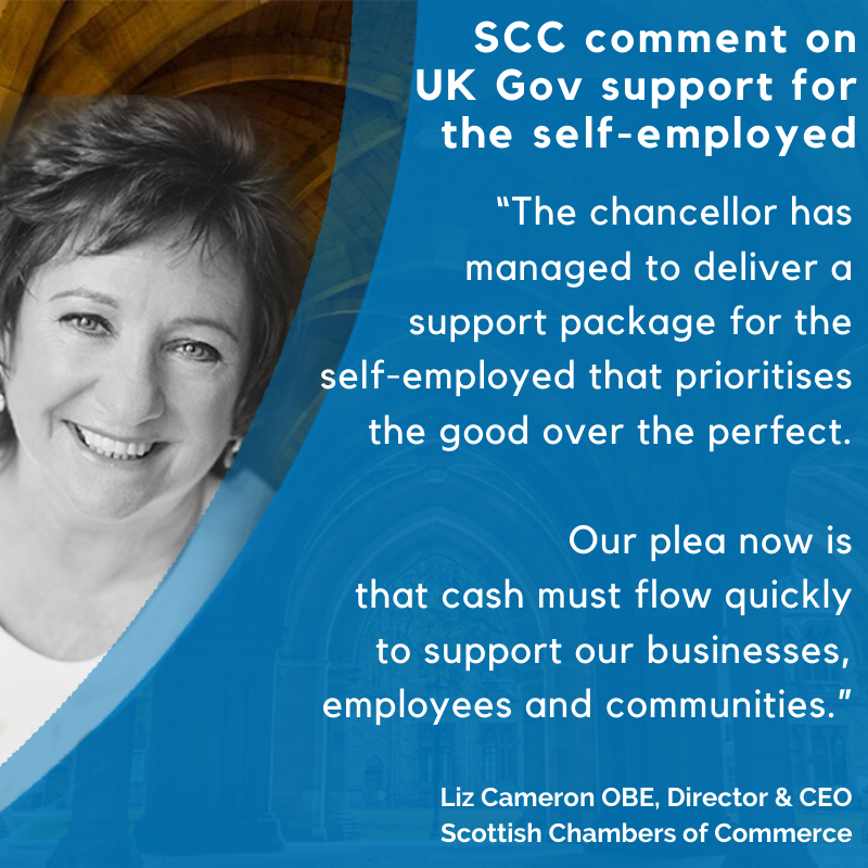 ScotChambers's tweet photo. "This support scheme will be a great relief to the vast bulk of the 320,000 self-employed people in Scotland who are essential to the fabric of our economy particularly in rural areas." - @lizcameronscc 
https://t.co/sFLQeWG6ts https://t.co/I3xGP9hx8G