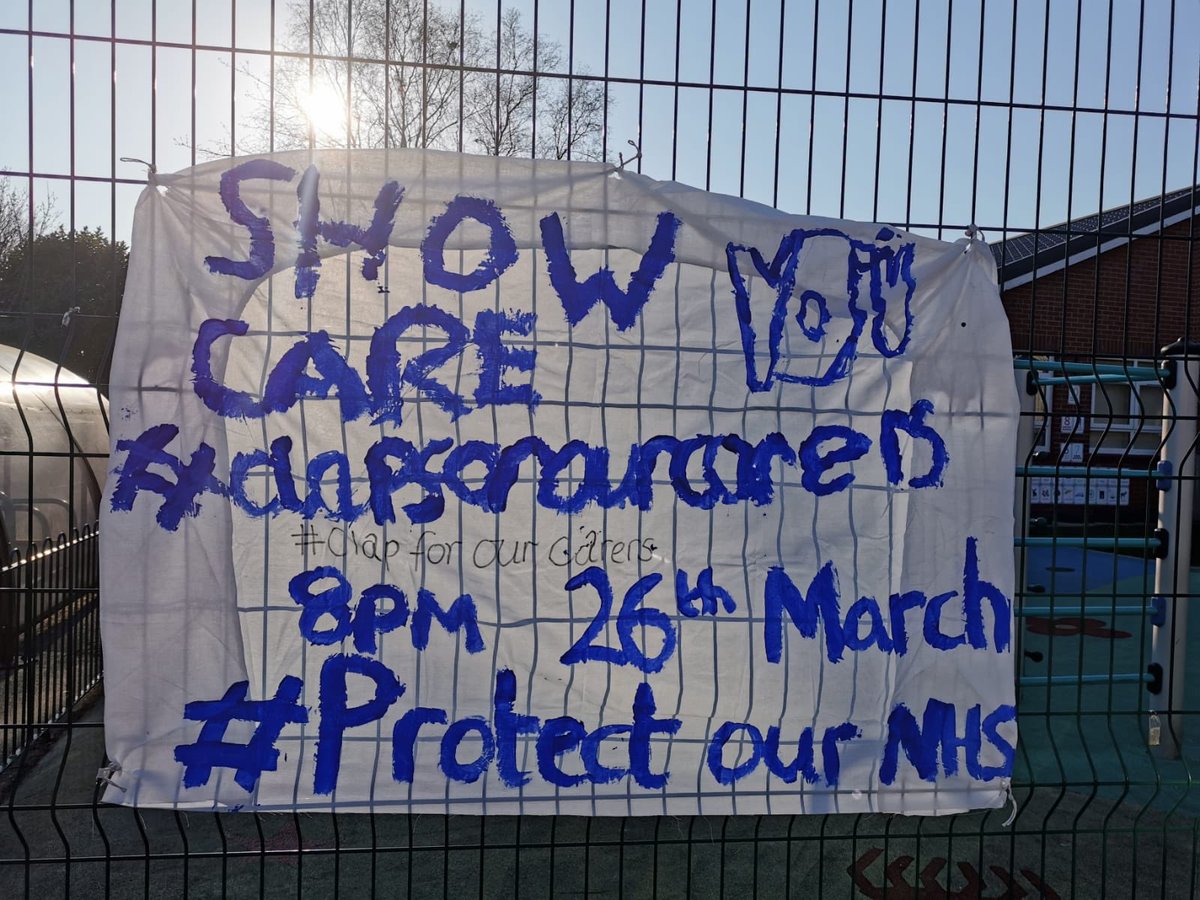 MissL_Sims's tweet photo. Children did some lovely banners to show our appreciation for the NHS 💙 https://t.co/9OKD2mgZSX