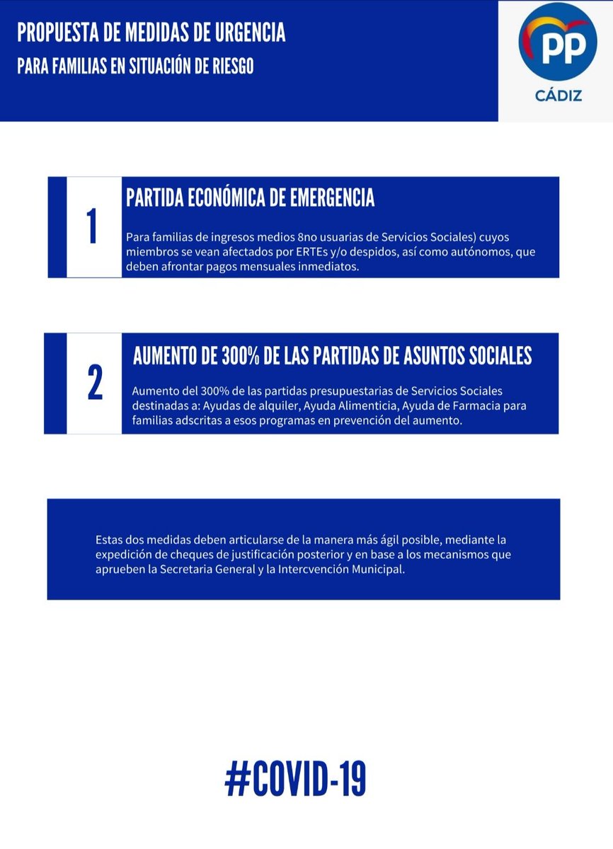 Juancho_OrtizQ's tweet photo. 🔷 Continuamos trabajando para encontrar soluciones que ayuden a aminorar las consecuencias de la crisis #COVIC19 en #Cádiz
Nuevos paquetes de medidas que añadimos a los anteriores 📝
¡Seguimos! Unidos somos más fuertes ❤️ https://t.co/j58D2C6rYZ