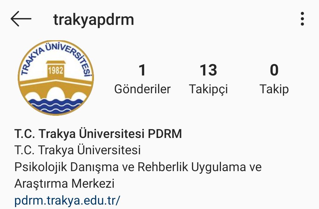 Trakya_PDR's tweet photo. Trakya Üniversitesi Psikolojik Danışma ve Rehberlik Merkezi'nin Instagram ve Facebook hesapları açıldı. Gelişmelerden haberdar olmak için takip edebilirsiniz. https://t.co/aJIFuTlVLe