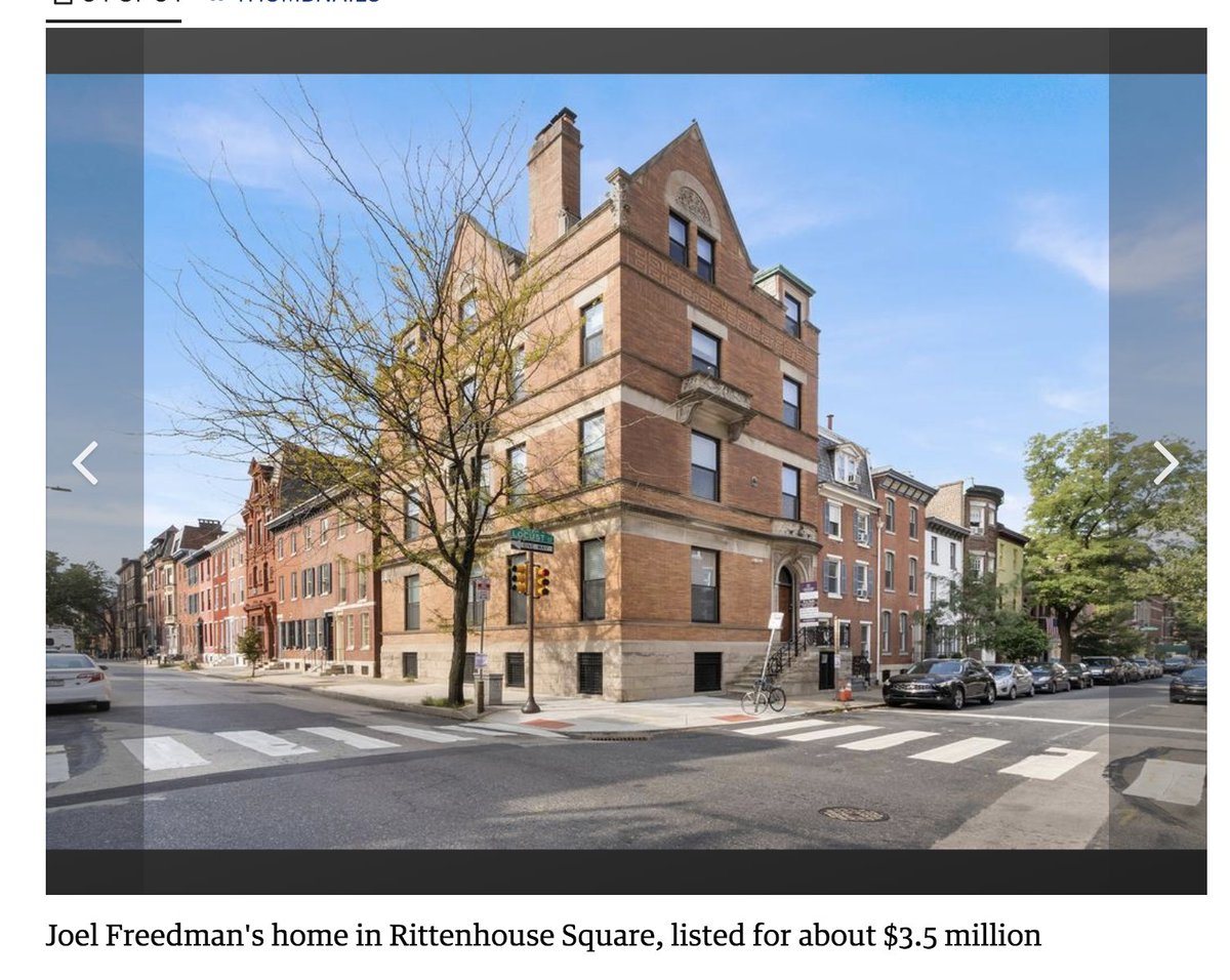 Hi. Here's a photo of a 3.5 million dollar listing at 21st and Locust in Philadelphia. It belongs to a guy named Joel Freedman. Who's Joel, you ask?