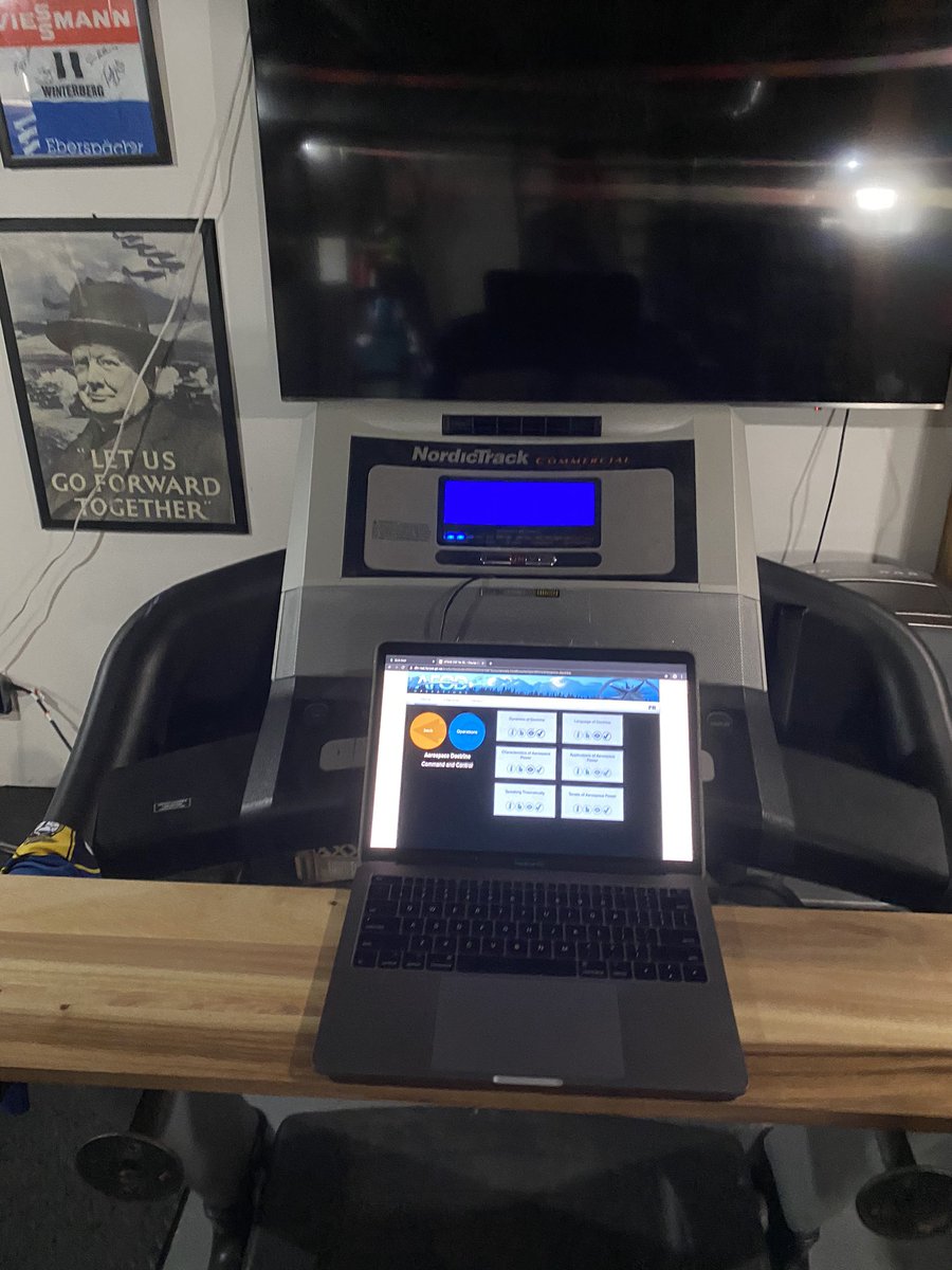 _jenncasey's tweet image. Moved the home office for the day while I knock off some aerospace doctrine lessons. At what hour do I add gin @pptsapper? #WorkFromHome