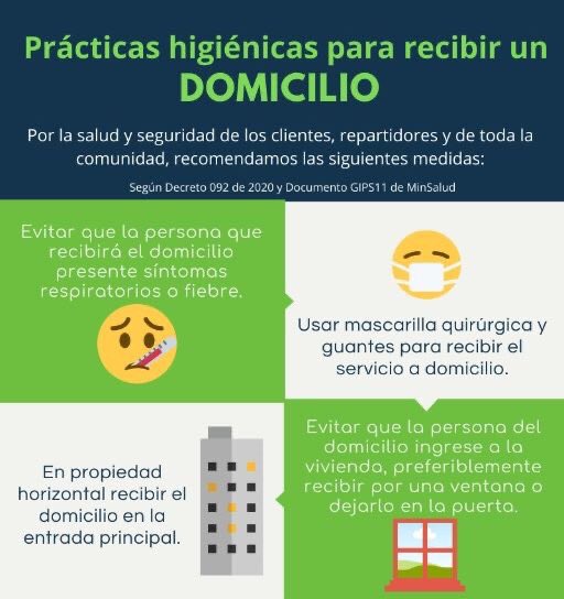 IngcolSIG's tweet photo. #Practicas #Higiénicas para recibir un #Domiclio https://t.co/ygEMoL3q8g