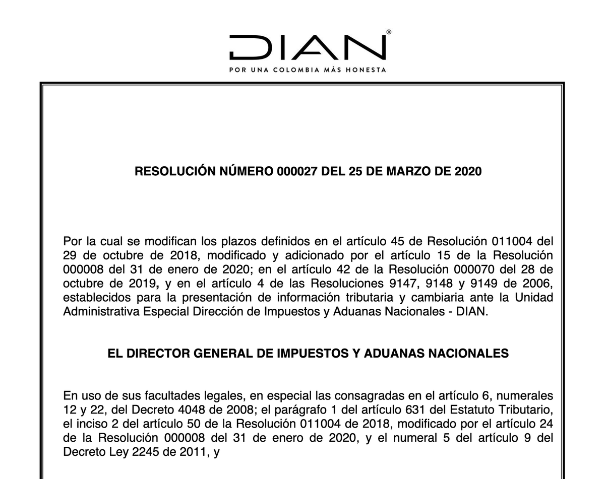 orcontable's tweet photo. La @DIANColombia modifica plazos para presentar información exógena. Más información en https://t.co/57ncNYcXjZ https://t.co/euiMgdlTxB