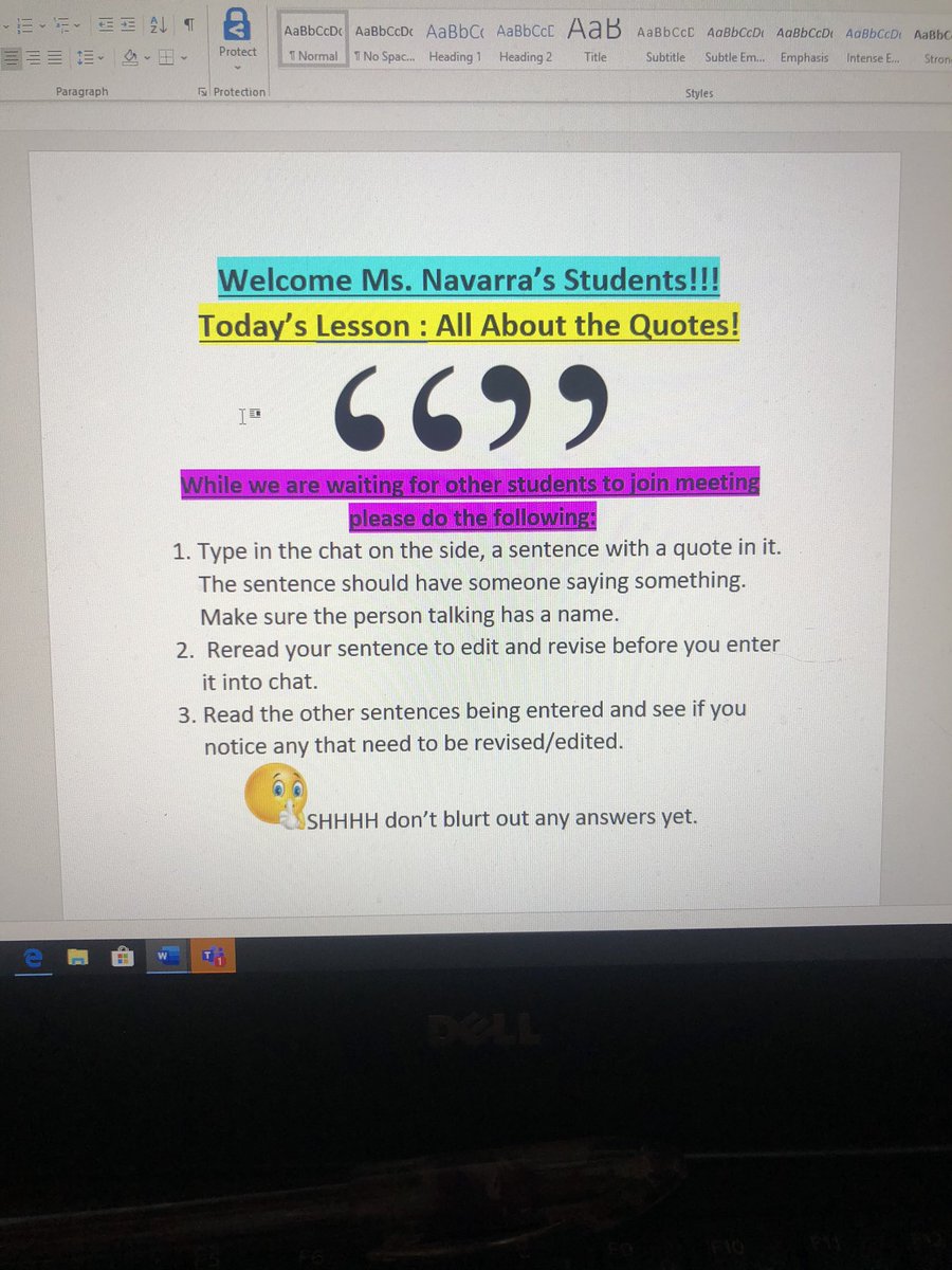 AndreaNavarra4's tweet photo. ELA Zoom lessons are getting better. Today’s was the best by far. Loved seeing the kids work and apply skills. Loved hearing them participate and answer. Great job kids! Felt like a teacher again. @MPE_Mustangs #FCSrising #BetterTogetherMPE https://t.co/2cp5g3L22S
