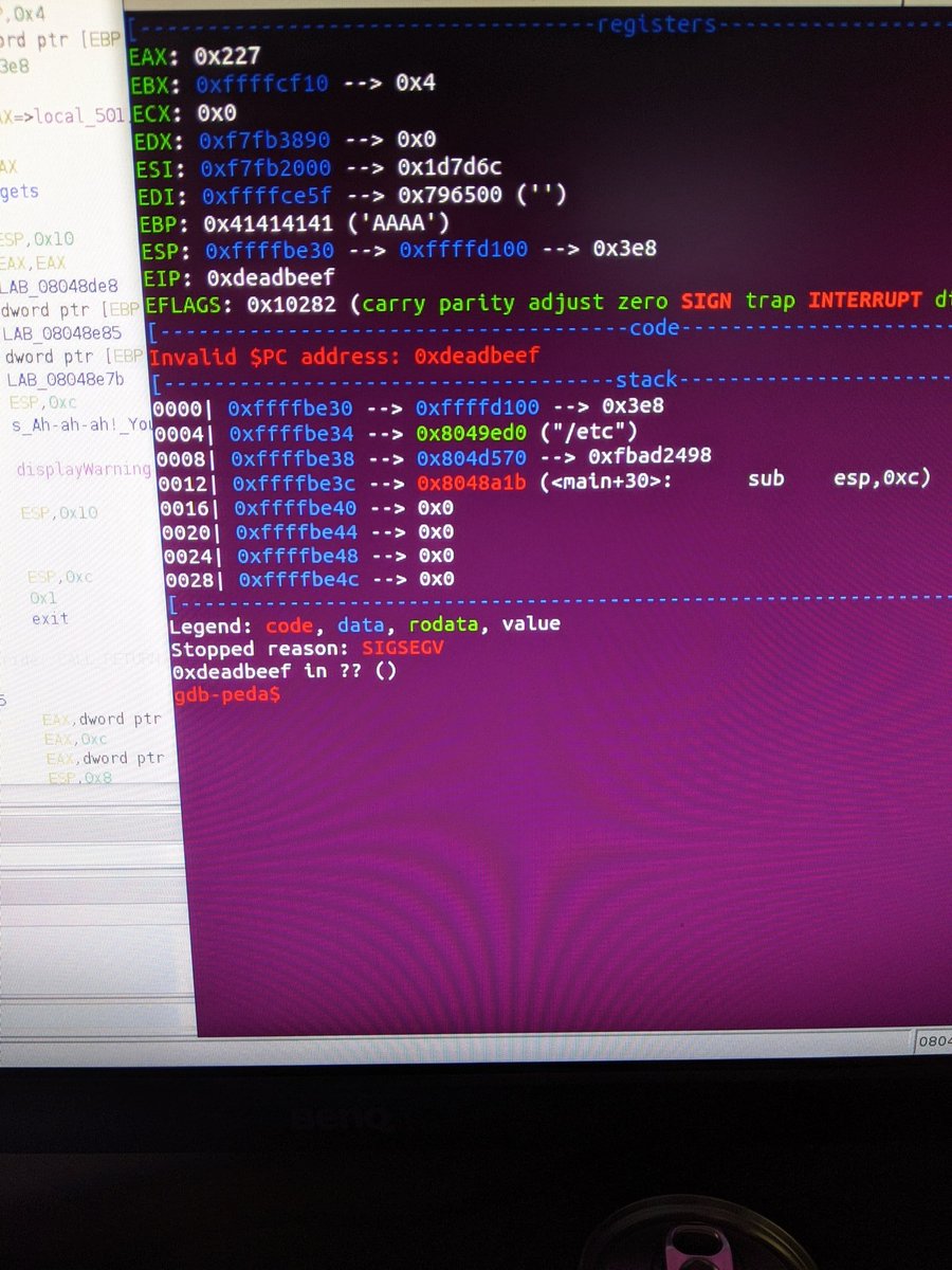 operat0r__'s tweet image. Working on some binexp ^_^  #ret2libc #pwn