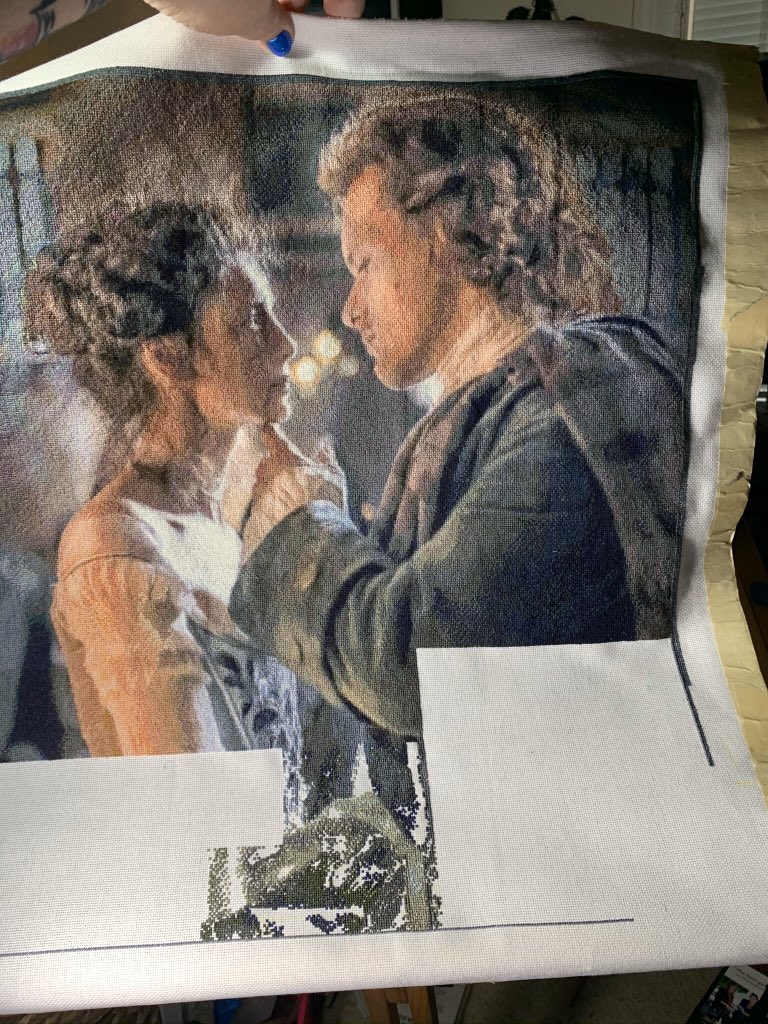 I’m stitching away during this lockdown. Whatcha think? @SamHeughan