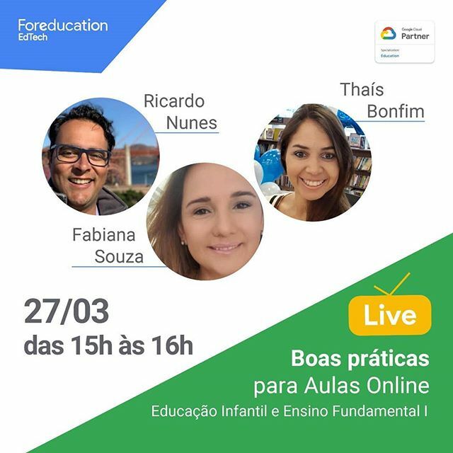 danipaoliv's tweet photo. Olá, boa tarde.

Amanhã, dia 27, faremos uma Live sobre Boas Práticas para Aulas online voltadas para a Educação Infantil e Ensino Fundamental I.

Ricardo Nunes, Coordenador de Projetos da Foreducation, irá comandar a conversa que terá como convidadas, T… https://t.co/5MssisnC7r https://t.co/VV6GZBZ88G