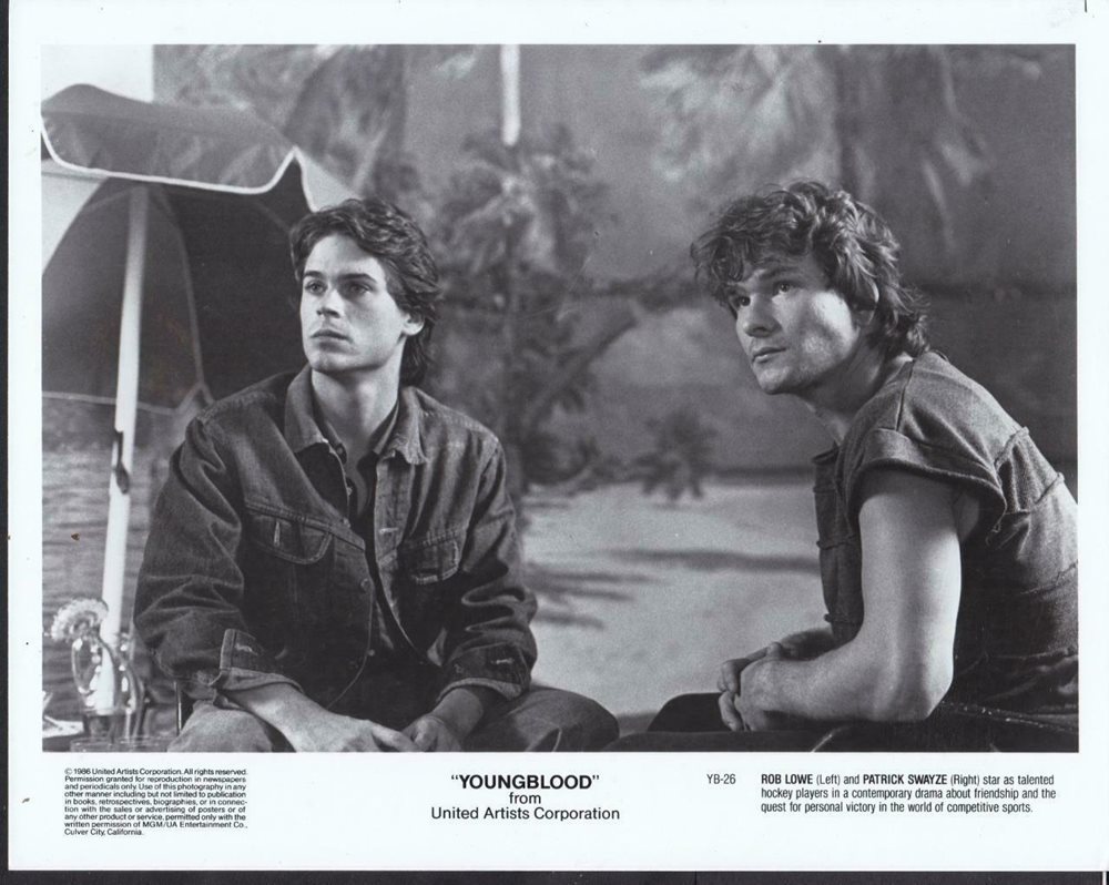 تويتر \\ Hamilton Mustangs على تويتر: "Rob Lowe and Patrick Swayze filming a  scene in Youngblood with many great lines... "You don\