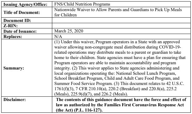 Huge new waiver from USDA regarding school food programs.  #mtedchat #mtnews (MT school food locations at mt-schools.org/schoolmeals.ht…)