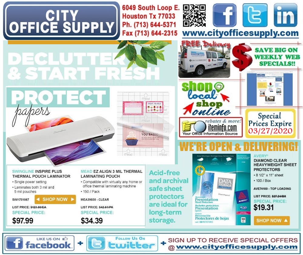 cityos's tweet photo. #ThursdayThoughts: #NowIsTheTime to #ProtectYourDocuments with @swingline #InspirePlus #ThermalLaminator, #Mead #EZAlign #ThermalLaminatingPouches &amp; @AveryProducts #DiamondClear #HD #SheetProtectors #WeeklyWEBSpecial @ https://t.co/zb4z5RaOwd https://t.co/b9KdXrOpWq https://t.co/avtNxIY03E