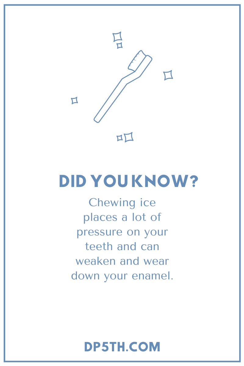 dp5th's tweet photo. Although addicting and refreshing, chewing ice isn't the best thing for your teeth. The high pressure can weaken and wear down your enamel. 

Stay safe! 🧊👄

#enamel #cosmeticdentistry #dentistnyc
#newyorkdentist #dentaldecay https://t.co/d3B1NxC6Ti