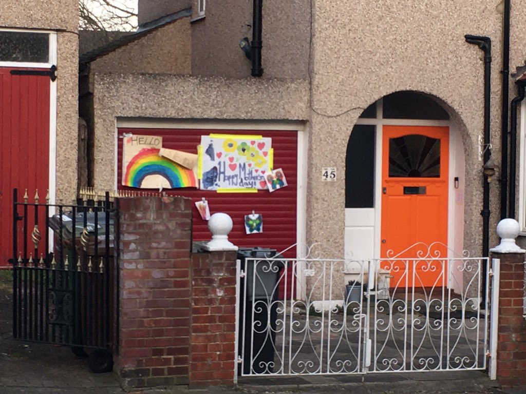 The kids in my ends are putting up big rainbows on their homes. I hadn’t heard about this. Is it a widespread thing or a local custom? Does it have a meaning ir just making the world nice?