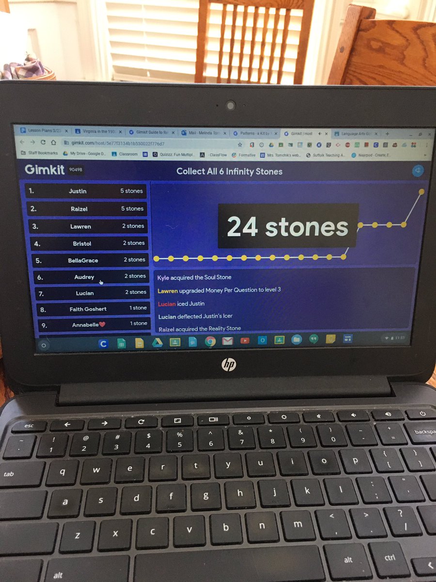 mrstomchikvb's tweet photo. Today we played our favorite game @gimkit! So many of my 5th graders played along! @BeckaGoshert @davidbfrench @jehaws @ColombaraGrace #relentlessgators https://t.co/LxfNw4kglP