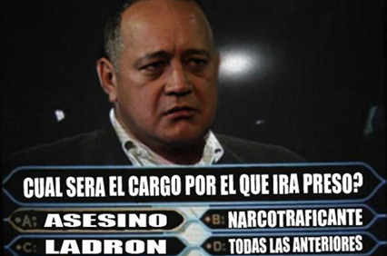 #QuienQuiereSerMillonario?

EEUU ofrece:

15 millones $ por Nicolás Maduro, Padrino López y Maikel Moreno

10 millones $ por Cliver Alcalá, Diosdado Cabello, Pollo Carvajal, El Aissami

¡Tiembla Miraflores, Trump viene por tí!

Aplaude, Diosdado 😂 

Cilia, estás leyendo? #26Mar