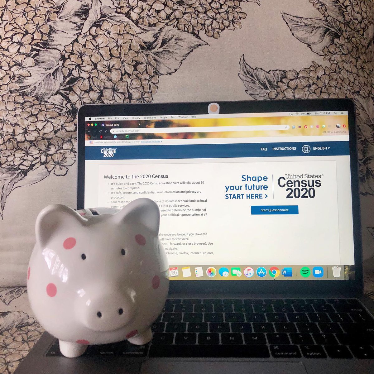 YWCAcharlotte's tweet photo. During today’s lunch break, Phil decided to check something off his to do list and completed his Census questionnaire! Completing the questionnaire only took Phil about 3 minutes! #MeckCounts2020 #PhilAtHome https://t.co/o5jEkXdiG2