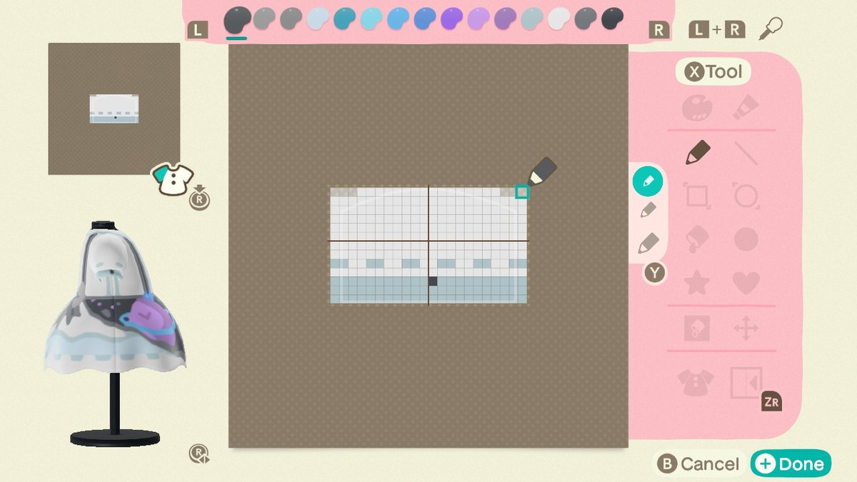 NoodleIsland's tweet photo. Full space dress pattern, for customizing #animalcrossing #ACNH #acnhpattern https://t.co/GOofqoYtAZ