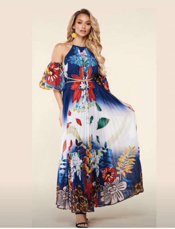 NorysDesign's tweet photo. Halter-Top, Off the shoulder, Puffy sleeve Maxi Dress. Check out our Facebook shop to get this look!! 🛍🛍 #norysdesignboutique #shopping #tampaboutique https://t.co/ut3gi1QW6A