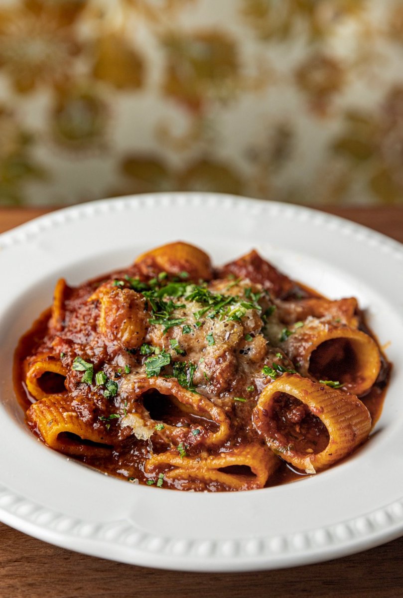In need of some comfort food? We got you. | Order our classic Rigatoni Bolognese for curbside pickup or FREE delivery with <a href="/Postmates/">Postmates</a>. #TheNiceGuy