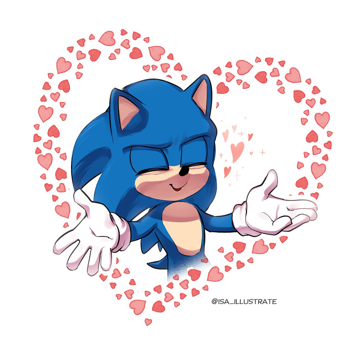 isa_yfn415's tweet photo. Sonic and I wanna give you love😘💙💙💙

I always say that but I will say again and agian, thank you! Your good words for my art works make me happy and wanna draw more and more arts. 
#SonicMovie https://t.co/9UgXn0XAwF